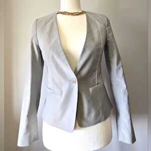 JUDITH AND CHARLES lightweight Coated Linen Gray Women's Blazer. Size 4